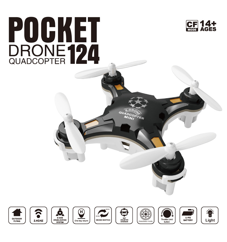 124_Black_Pocket_Drone_One_Key_Switch_Controller_USB_Charger_Mini_RC_Quadcopter_RTF_01.jpg